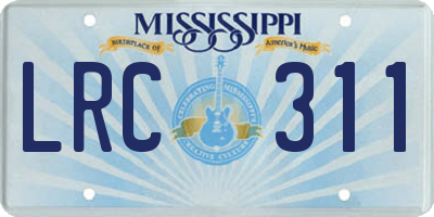 MS license plate LRC311