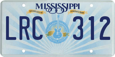 MS license plate LRC312