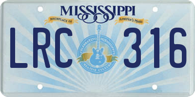 MS license plate LRC316