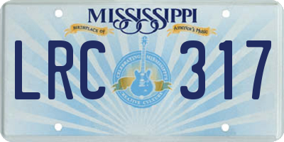 MS license plate LRC317