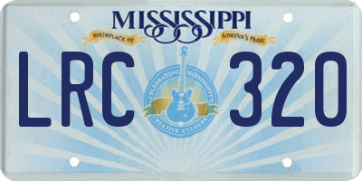 MS license plate LRC320
