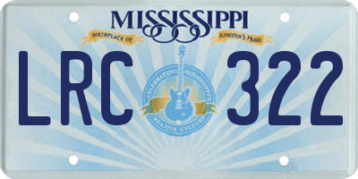 MS license plate LRC322