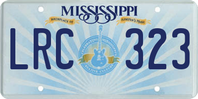 MS license plate LRC323