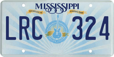 MS license plate LRC324