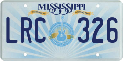 MS license plate LRC326