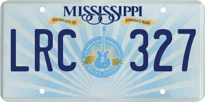 MS license plate LRC327