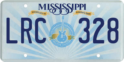 MS license plate LRC328