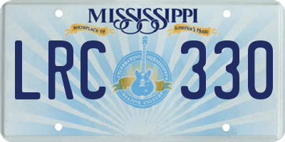 MS license plate LRC330