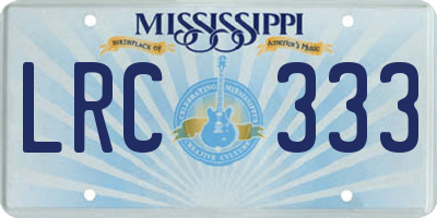 MS license plate LRC333