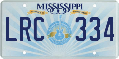 MS license plate LRC334