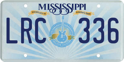 MS license plate LRC336