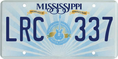 MS license plate LRC337