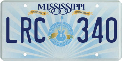 MS license plate LRC340