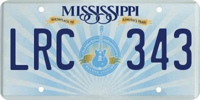 MS license plate LRC343