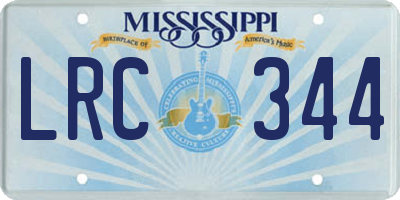 MS license plate LRC344