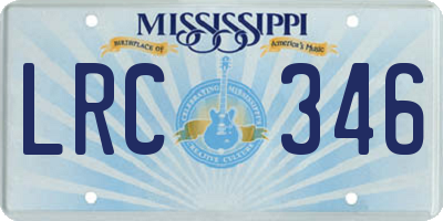 MS license plate LRC346