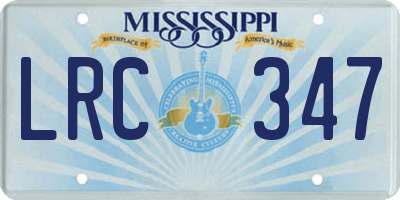 MS license plate LRC347