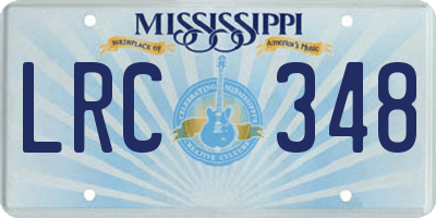 MS license plate LRC348