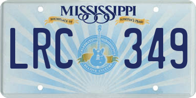 MS license plate LRC349