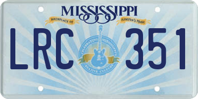 MS license plate LRC351