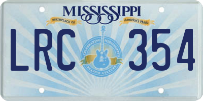 MS license plate LRC354