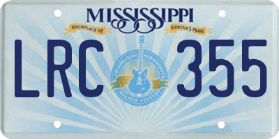 MS license plate LRC355