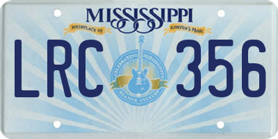 MS license plate LRC356