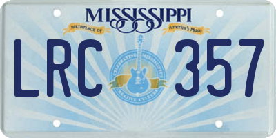 MS license plate LRC357