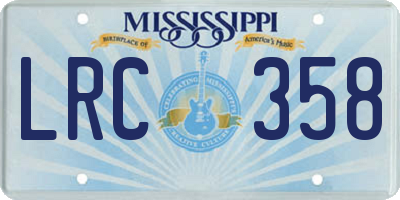 MS license plate LRC358