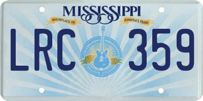 MS license plate LRC359