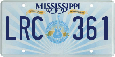 MS license plate LRC361