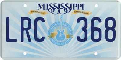 MS license plate LRC368