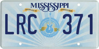 MS license plate LRC371