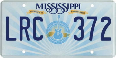 MS license plate LRC372