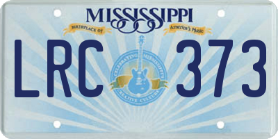 MS license plate LRC373