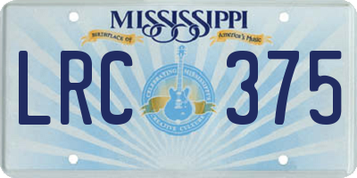 MS license plate LRC375