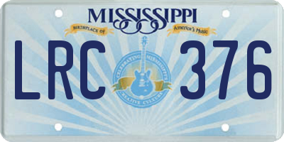 MS license plate LRC376
