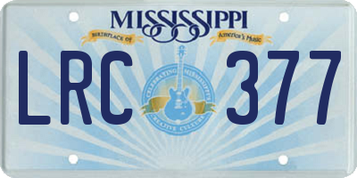 MS license plate LRC377