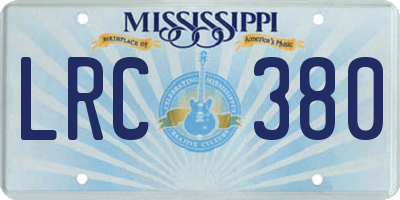 MS license plate LRC380