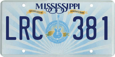 MS license plate LRC381
