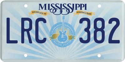 MS license plate LRC382