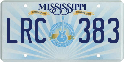 MS license plate LRC383