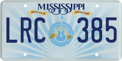MS license plate LRC385
