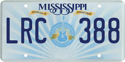MS license plate LRC388