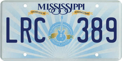 MS license plate LRC389