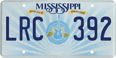 MS license plate LRC392