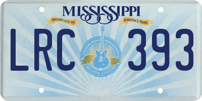 MS license plate LRC393