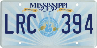 MS license plate LRC394