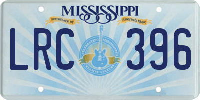 MS license plate LRC396