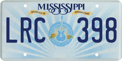 MS license plate LRC398